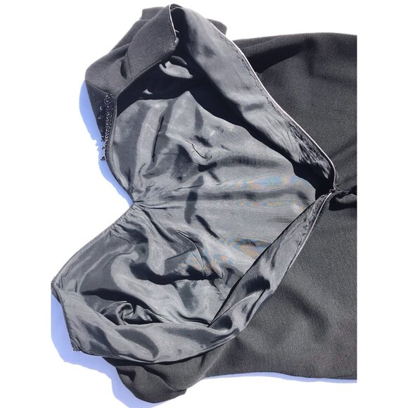 Vtg Grace Taylor Blouson Midi Dress Black Beaded Womens Med Short GoGo 60s Mod - Picture 12 of 16